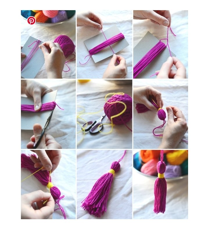 Pom Pom Keychains  How to make woolen tassel bag charm very easily /  Woolen key chain tutorial 