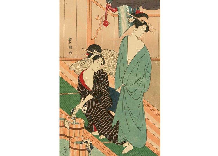 Bathing Beauties by Utagawa Toyokuni I, 1793